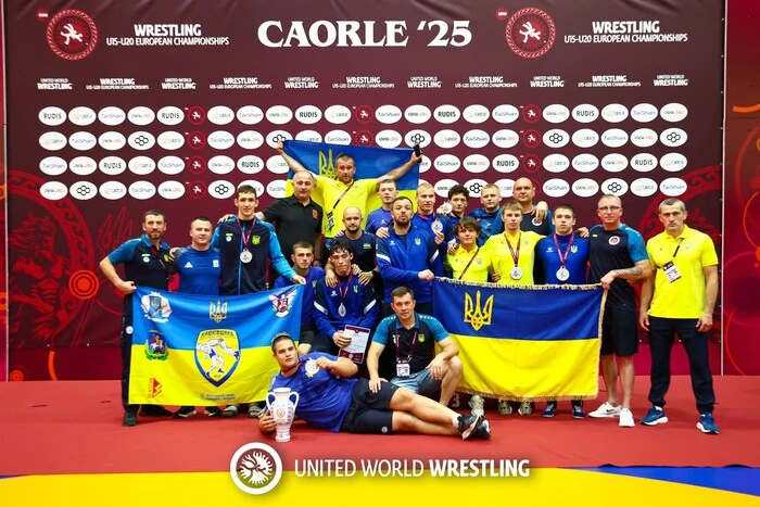 Ukraine won seven medals at the U20 European Wrestling Championships