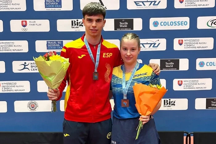 Matyunina received two medals at the European Table Tennis Championship
